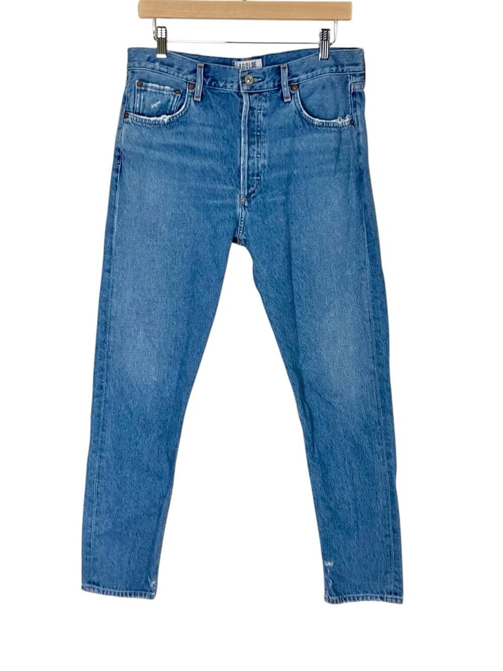 Agolde Feel Good Jeans Straight Leg Medium Wash Button Fly 30